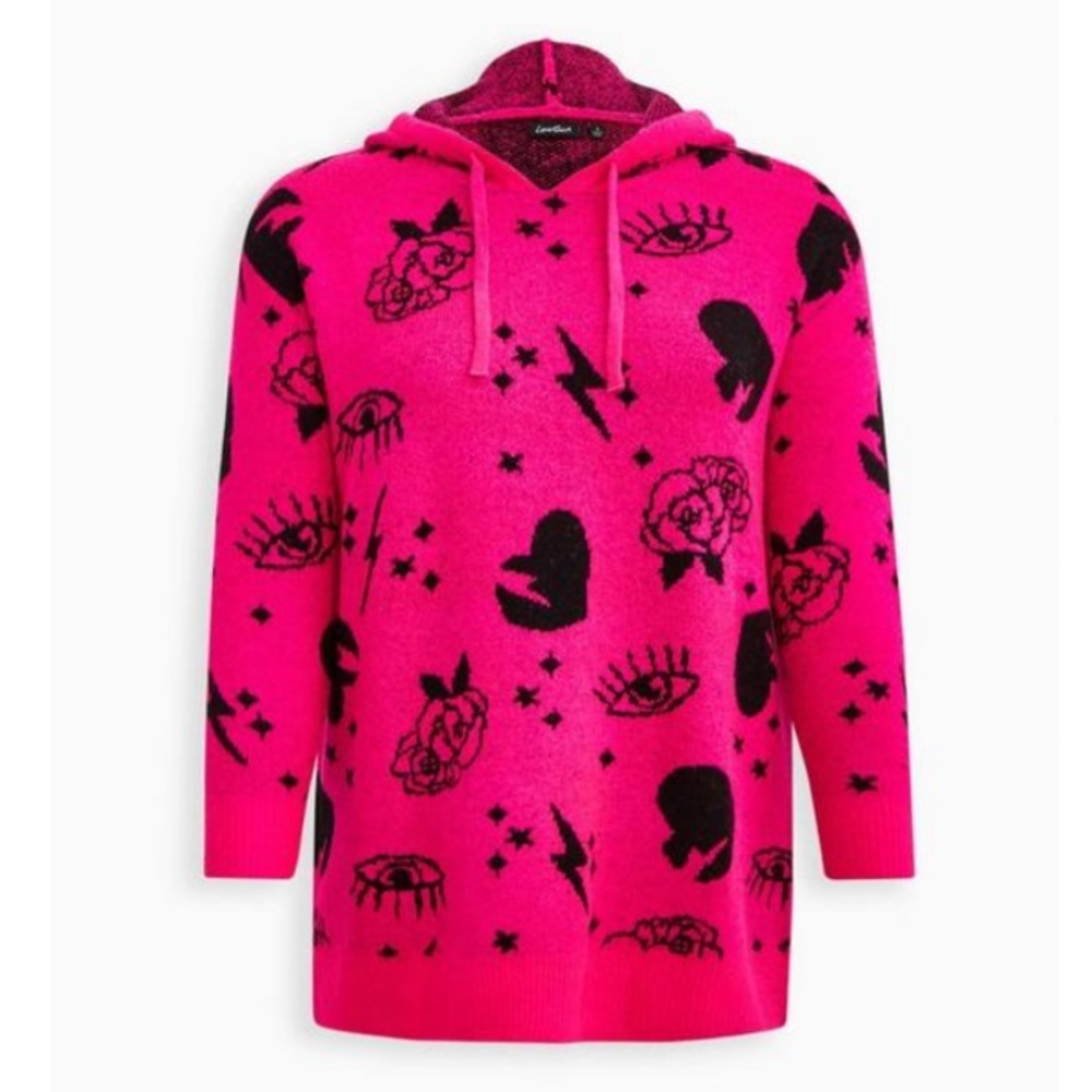 LoveSick Drop Shoulder Relaxed Sweater - Drama Free Toss Pink